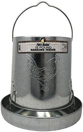 Harris Farms 1000293 Galvanized Hanging Poultry Feeder, 15 lbs, Metal