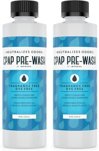 IMPRESA CPAP Pre-Wash Cleaning Solution - 8 Fl Oz, Made in USA - Odor Neutralizing Unscented Soap - Deep Pre-Wash Cleaning - Compatible with CPAP & BiPAP Machines