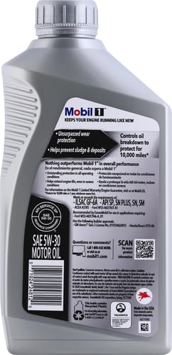 Mobil 1 QT 5W30 Syn Oil, Package of 6