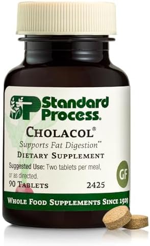 Standard Process Inc. Cholacol - Gallbladder Support Supplement - Fat Digestion Supplement for Digestive Health & Bile Support - Gluten-Free