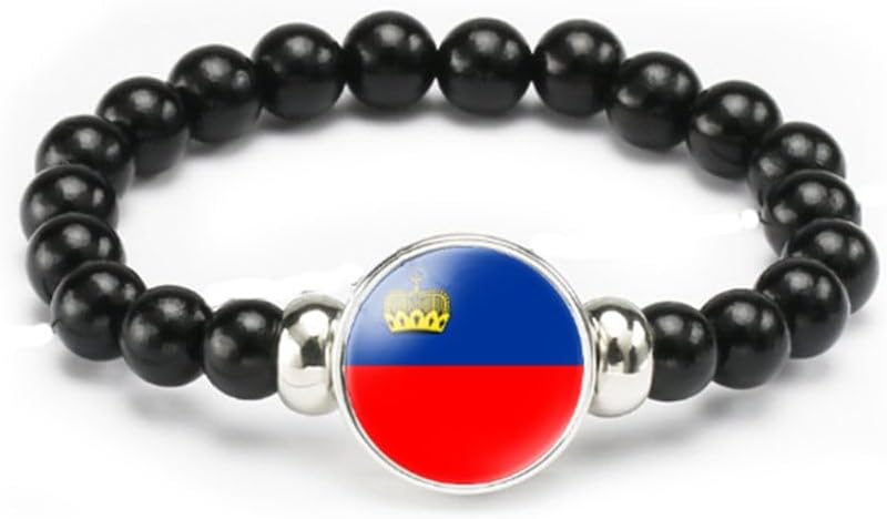 vmcoatdu National Flag Bracelet Elastic Rope Beaded Bracelet Support Your Country Travel Souvenir Gifts for Men Women