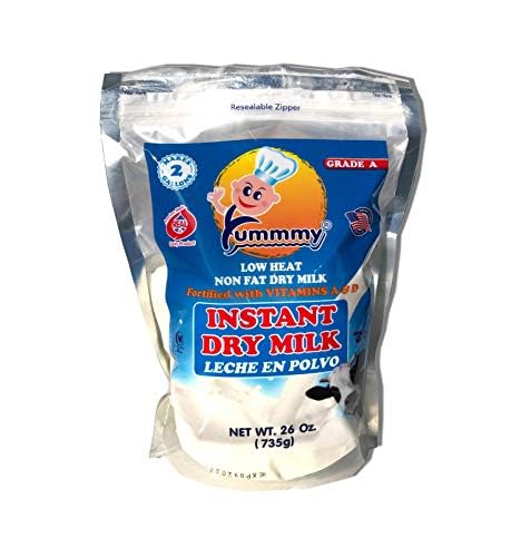 Yummmy Instant Nonfat 26 oz Powdered Dry Milk - Leche en Polvo, 26 oz, Grade A, Kosher Halal Certified, Product of USA