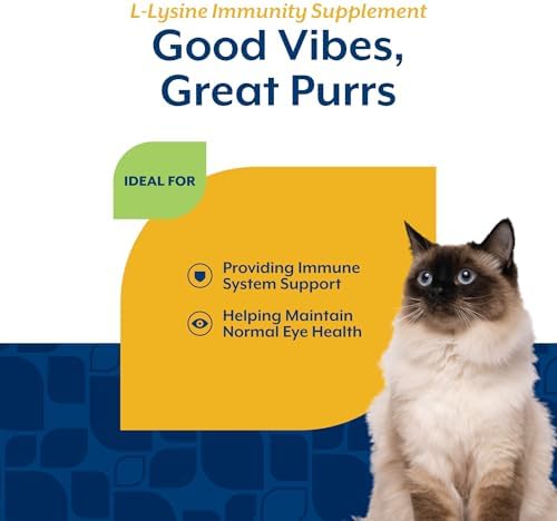NaturVet L-Lysine Immune Support Plus Antioxidants Cat Supplement - 60 Ct | Support Eye Health, Immune System for Cats, Includes Amino Acids