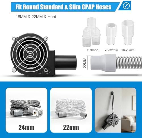 CPAP Cleaning Kit with Hose Dryer for 15-22mm Tubing CPAP Supplies Cleaner, Extra Large | Complete 11Pack CPAP Cleaning Tool, Fast Drying Fan