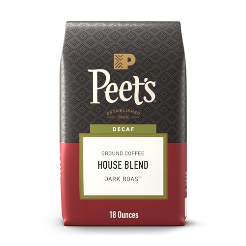 Peet's Coffee, Dark Roast Ground Coffee, Decaffeinated Arabica Coffee - Decaf Major Dickason's Blend 10.5 Ounce Bag