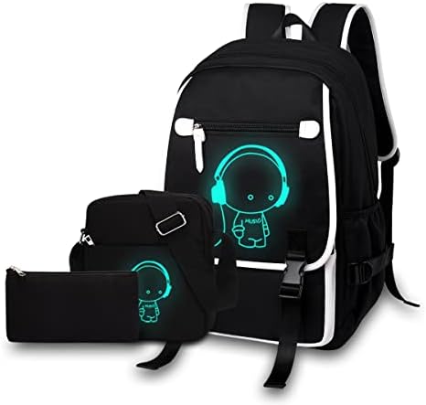 Asge Large Nylon Backpacks for Boys & Girls, Waterproof Satchel with Print, School Bags for 8-16 Years