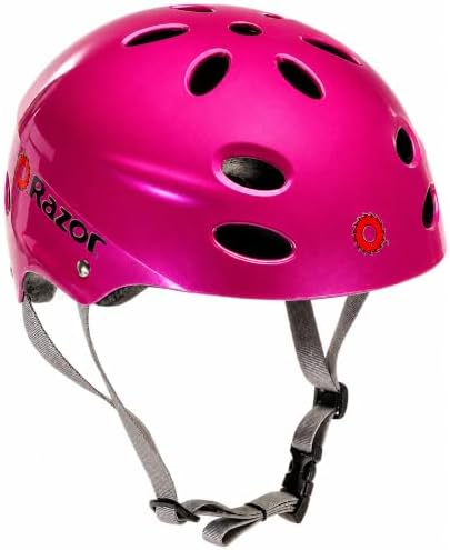Razor V-17 Youth Multi-Sport Helmet - CPSC Approved Kid’s Helmet with Adjustable Strap - Durable Helmet with Foam Padding for Biking, Skating, and Other Outdoor Sports