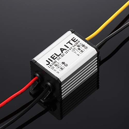 Weewooday 2 Pcs 12v to Dc 6v Buck Converter Voltage Regulator, Waterproof Car Power Converter