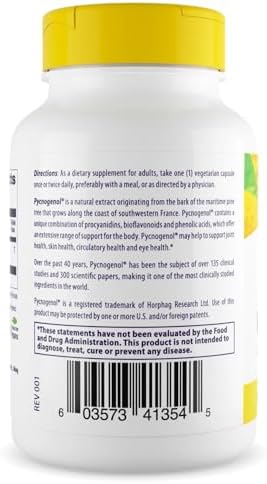 Healthy Origins Pycnogenol Pine Bark 100 mg, 60 Veggie Caps