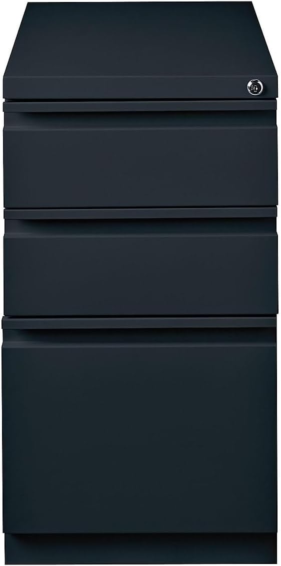 Staples 3-Drawer Vertical File Cabinet, Letter Size Documents, Lockable, 19.88" D x 15" W x 27.75" H, Black