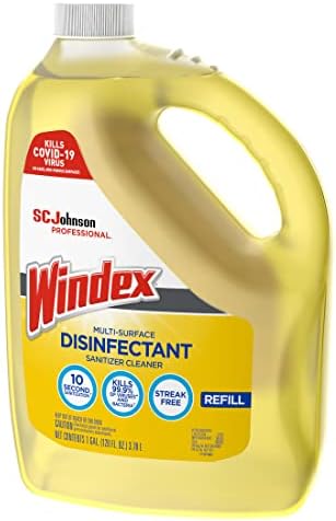 SC Johnson Professional Windex Disinfectant and Multi-Surface 1 Gallon (Pack of 4)