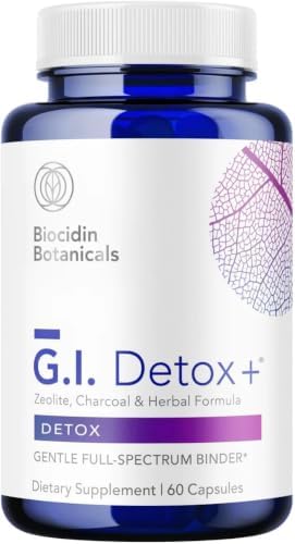 Biocidin GI Detox+ Binder Supplement, Toxins Cleanse Support, 60 Count | Gut Detox, Zeolite Heavy Metal Cleanse Support, Activated Charcoal
