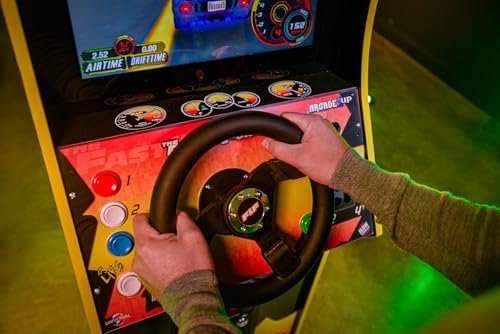 Arcade1Up The Fast and the Furious Deluxe Arcade Machine, Steering Wheel | Gaming Cabinet with 4-Position Gear Shift and Wi-Fi Leaderboards