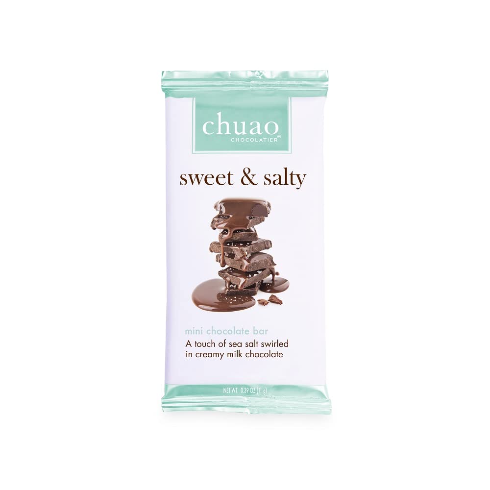 Chuao Chocolatier Salted Chocolate Crunch Dark Chocolate Mini Gourmet Chocolate Bar, 24-Ct. (0.39 oz. each)