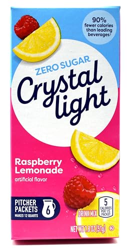 Crystal Light Raspberry Lemonade Drink Mix (Makes 12-Quarts), 1.8-Ounces Canisters (Pack of 4)