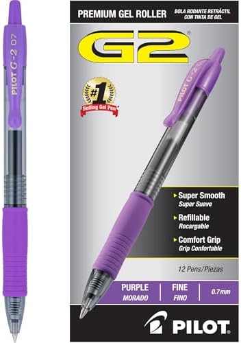 PILOT G2 Pens, 0.7mm, Black Ink, 12-Pack