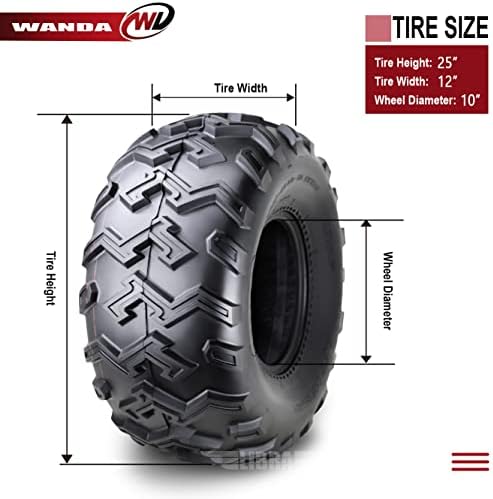 WANDA 2 New ATV UTV Tires 25X12-10 25x12x10 6PR P306-10132