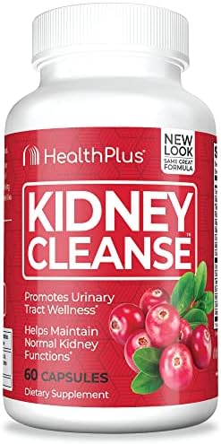 Health Plus Advanced Kidney Cleanse with Cranberry Extract, Turmeric Root and CoQ10, Helps Support Healthy Kidney Function & Urinary Tract Wellness