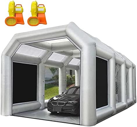 28X15X10FT Inflatable Spray Paint Booth Tent with Upgrade High-Power Blowers 950W+950W