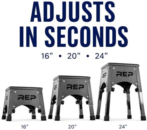 REP Adjustable Plyo Box | Metal Jump Platform | Home Gym Exercise Step | Plyometric Training Equipment | Fitness Workout Bench | Assembled Steel