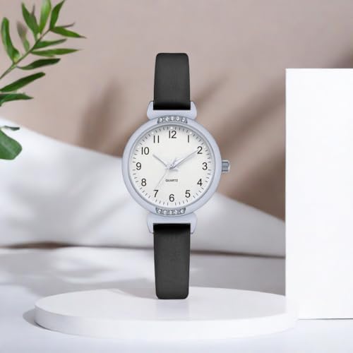 NUOVO Women's Silicone Sports Watch - Crystal Accented Leather Strap Analog Display