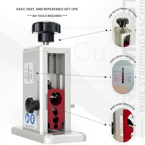 StripMeister Original Drill-Powered Wire Stripper – Wire Sizes Up To Ø3/4", Jam-Free, Copper Wire, Built for Safety, Speed, and Efficiency - Portable Wire Stripping Machine