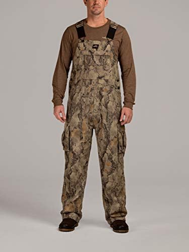 Uninsulated Camouflage Bib Overall for Men, Non-Insulated, Cotton Poly Blend Hunting Coveralls for Warm Weather