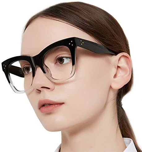 MARE AZZURO Oversized Reading Glasses Women Trendy Large Readers 0 1.0 1.25 1.5 1.75 2.0 2.25 2.5 2.75 3.0 3.5 4.0 5.0 6.0 (Black, 250)