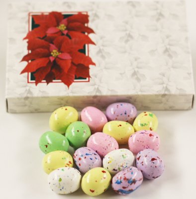 Scott's Cakes Speckled Chocolate Malted Eggs in a 1 Pound White Gourmet Box