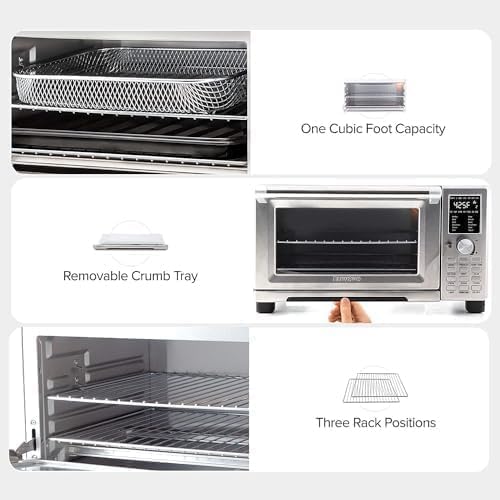 Nuwave Bravo Air Fryer Toaster Smart Oven, 12-in-1 Countertop Convection | 30-QT XL Capacity, 50°-500°F Temperature Controls