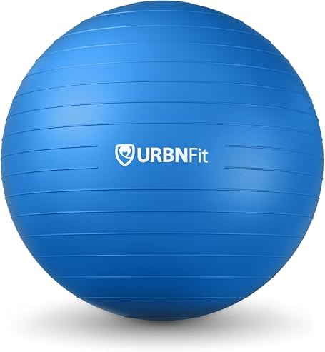 URBNFit Exercise Ball - Yoga Ball for Workout Pregnancy Stability - AntiBurst Swiss Balance Ball w/ Pump - Fitness Ball Chair for Office, Home Gym