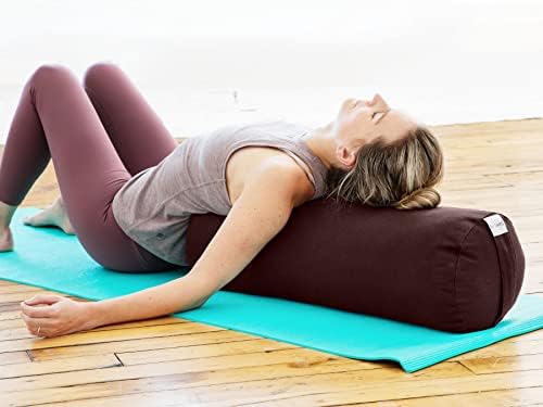 Sol Living Yoga Bolster Pillow for Restorative Yoga, 100% Cotton Meditation Cushion