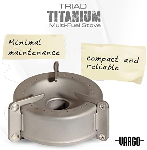 Vargo Titanium Triad Multi-Fuel Stove - Solid Titanium Construction, Lightweight, and Versatile