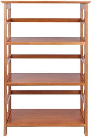 Winsome Studio 3-Tier Bookshelf, Honey Pine, 42" | Classic Display Bookcase, Functional & Stylish Shelving Unit for Convenient Storage in Living Room