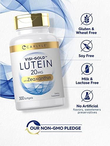 Carlyle Lutein and Zeaxanthin 20mg | 300 Softgels | Eye Health Vitamins