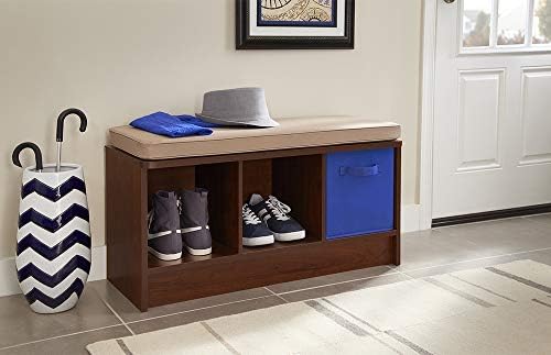 ClosetMaid 3258 Cubeicals 3-Cube Storage Bench, Natural Gray with Gray Cushion