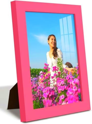 6x8 inch Picture Frame Made of 100% Solid Wood and High Definition PlexiGlass Display Pictures for Table Top Display and Wall Mounting Photo Frame