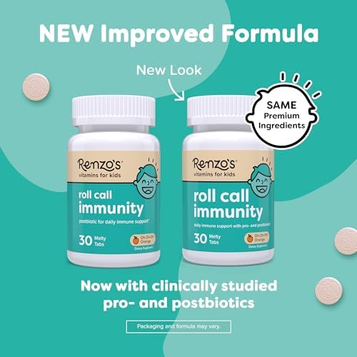 Renzo's Invincible Kids Vitamin C with Elderberry Vitamin C and Zinc, Dissolvable Kids Vitamins for Immune Support, Sugar-Free Melty Tabs