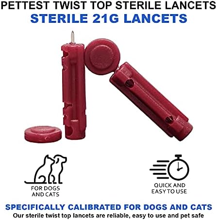 Sterile Twist-Top Lancets 21G for Dogs & Cats, Diabetes Testing