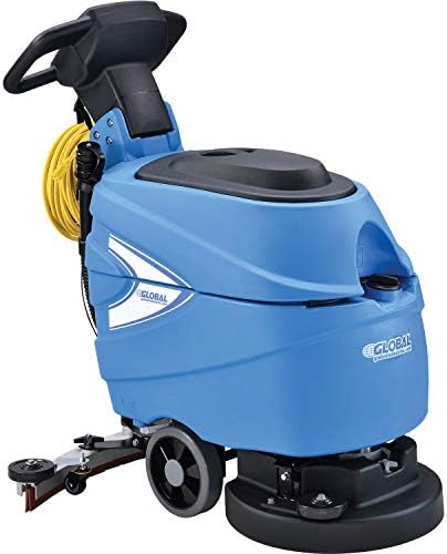 Global Industrial Commercial Electric Walk-Behind Ergo Auto Floor Scrubber | Ergonomic Scrubber, Corded, 17" Cleaning Path, 9.2 Gallon Solution Tank
