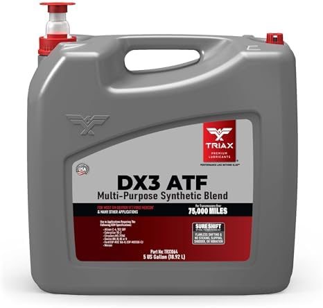 TRIAX DX3 ATF - Compatible with All GM Dexron III and Ford Mercon Applications- Multi-Purpose, Friction Optimized, High Mileage Automatic Transmission Fluid (5 Gallon)