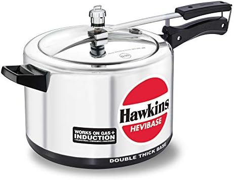Hawkins Aluminium 5 Litre Hevibase Pressure Cooker, Induction Inner Lid Cooker, Silver (Ih50)