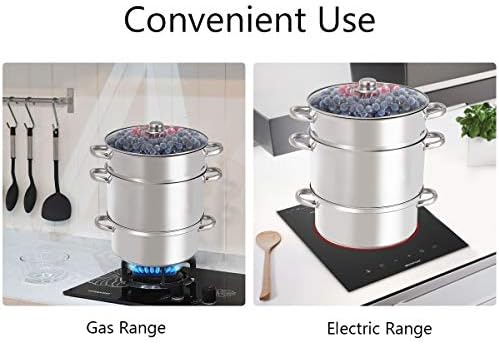 WATERJOY 11 Qt Steamer Jucicer, Stainless Steel canner cookware For Food Vegetables Fruit