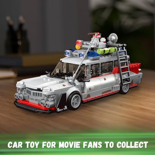 Ghost Car ECTO-1 Building Blocks Kit for Adults, Compatible with Lego Speed, Race Vehicle Building Toy for Kids Boys 8-14