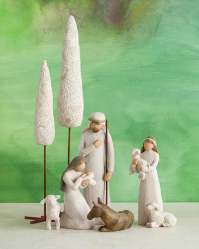 Willow Tree Shepherd and Stable Animals, Sculpted Hand-Painted Nativity Figures, 4-Piece Set | Designed by Artist Susan Lordi, Build the Nativity Scene, a Timeless Holiday Tradition to Display on Mantel or Tabletop