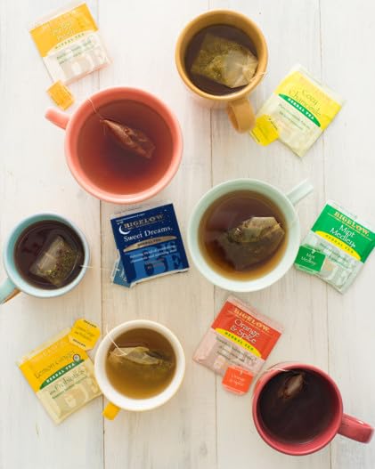 Bigelow Tea Green Tea Assortment, 64 Count (Pack of 1) | Individually Wrapped Tea Bags with Classic, Decaffeinated, Mint, Peach, Constant Comment, Lemon, Mango, and Earl Grey Teas