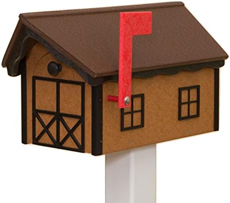 Recycled Poly Plastic Barn Mailbox USA Handmade (Weatherwood)