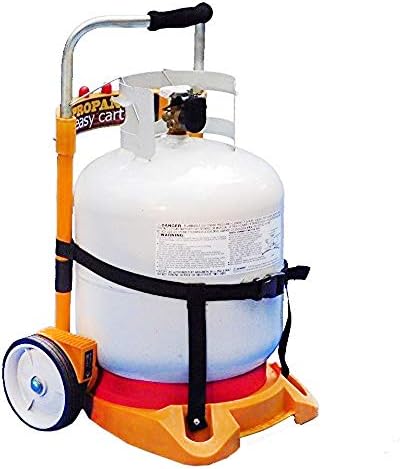 Propane Easy Cart LP Tank Wheeled Carrier for BBQ Grills, Weed Burners, Fire Pits, Tank Top Heaters (Tank not Included)