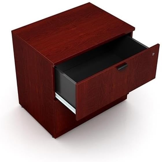 Boss Office Products Holland Executive U-Shape Desk with Lateral File Storage and Hutch, 66", Mocha