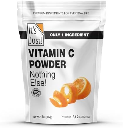 It's Just! - Vitamin C Powder, 100% Pure L-Ascorbic Acid, Food Grade, Immune Support, Homemade Cosmetics (11oz)